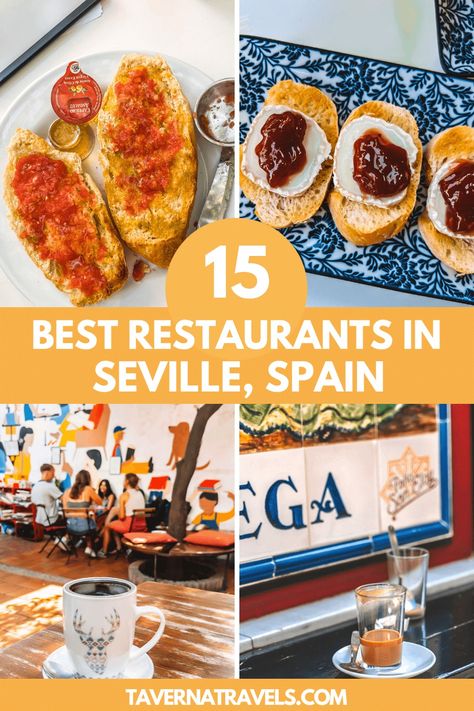 15 Best Restaurants in Seville, Spain | taverna travels Seville Spain Food, Portugal Lagos, Alcazar Seville, Pulled Pork Tacos, Ice Cream Shops, Breakfast Cafe, Spain Trip, Spain Itinerary, Spain Food