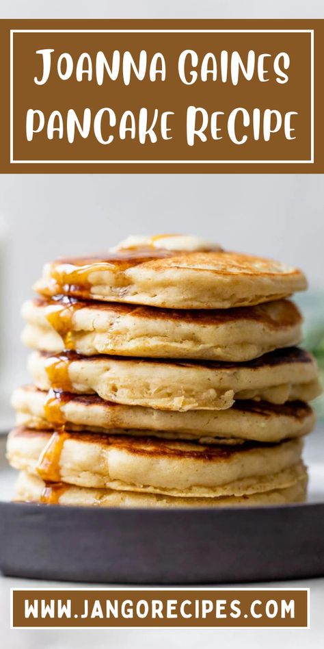 Explore a delightful pancake recipe by Joanna Gaines. Enjoy making and savoring these delicious pancakes! #JoannaGainesPancake #Pancakerecipes Magnolia Pancake Recipe, Sweetish Pancakes Recipe, Joanna Gaines Pancake Recipe, Joanna Gaines Pancakes, Joanna Gaines Recipes Breakfast, Magnolia Pancakes, Joanna Gaines Fluffy Pancake Recipe, Best Ever Fluffy Pancakes Joanna Gaines, Jam Pancakes