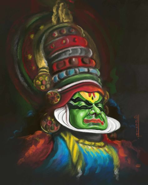 Kala Utsav Painting, Kadhakali Paintings On Canvas, Kadhakali Paintings, Kathakali Painting On Canvas, Kathakali Painting Acrylic, Theyyam Paintings, Yakshagana Painting, Theyyam Painting, Kathakali Painting