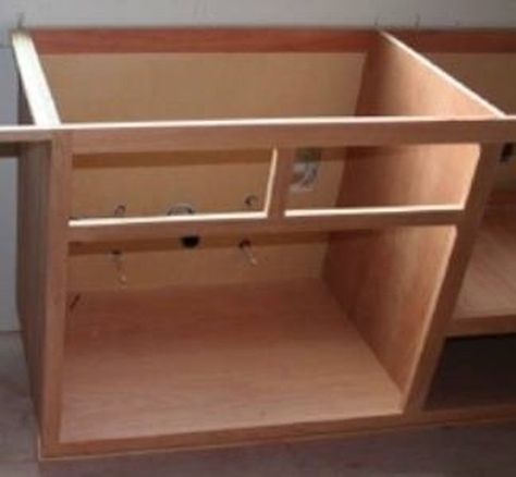 How to Build a Wall Oven Cabinet Diy Kitchen Sink Cabinet, Kitchen Sink Diy, Sink Base Cabinet, Under Kitchen Sink, Kitchen Sink Cabinet, Oven Cabinet, Under Sink Cabinet, Building A Kitchen, Caravan Interior