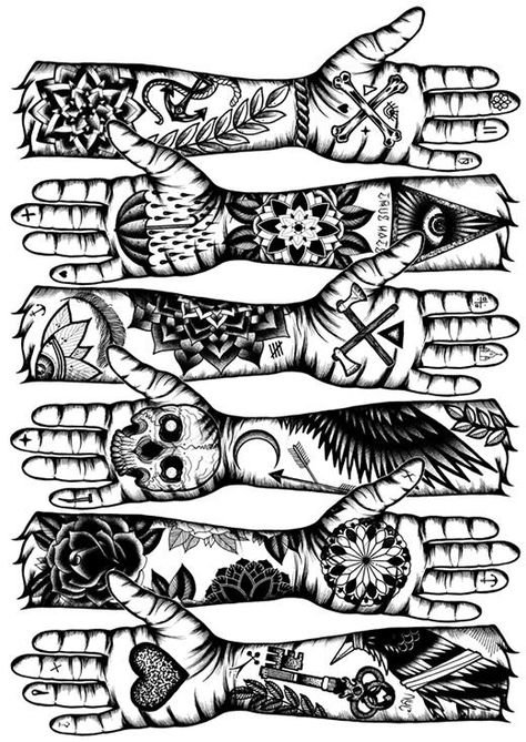 tattooed hands Age Tattoo, Juxtapoz Magazine, Tattoo Illustration, Tattoo Life, Arte Inspo, Stone Age, Black And White Illustration, Trendy Tattoos, Tattoo Flash