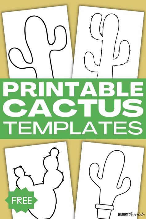 Free Printable Cactus Templates For Crafts Desert Life Preschool Crafts, Cactus Art For Preschoolers, Cactus Crafts For Toddlers, Nobody Hugs A Cactus Craft, Cactus Pictures Printable, Cactus Preschool Craft, Cactus Stencil Printable, Cactus Free Printable, How To Make A Cactus