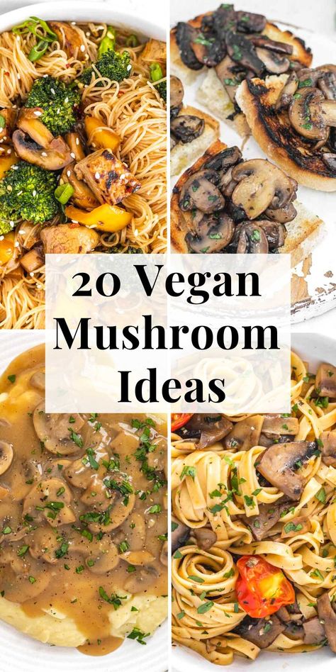 Plant Based Mushroom Recipes, Vegan Mushroom Recipes, Dinner With Mushrooms, Vegetarian Mushroom Recipes, Vegan Mushroom Burger, Vegan Mushroom Pasta, Mushroom Recipes Vegan, Mushroom Dishes, Vegan Mushroom Gravy