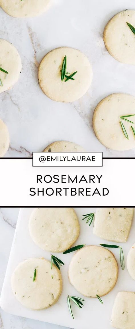 Rosemary Shortbread - Emily Laurae Rosemary Cookies, Rosemary Dessert, Rosemary Sugar Cookies, Rosemary Cookies Recipe, Rosemary Lemon Shortbread Cookies, Rosemary Honey Shortbread, Rosemary Shortbread Cookies Recipe, Rosemary Shortbread, Lemon Rosemary Shortbread Bars