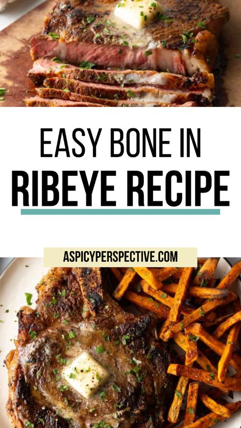 Master the reverse sear bone in ribeye method for tender, restaurant-quality steak. Perfect for a special date night dinner recipes for two or anyone curious about how to cook steak perfectly every time with minimal effort. Bone In Steak Recipes, Steak On The Stovetop, Thanksgiving Meals Ideas, Reverse Sear Ribeye, Best Fall Dinner Recipes, New Thanksgiving Recipes, Best Steak Seasoning, Cheesy Garlic Chicken, Simple Cheap Meals