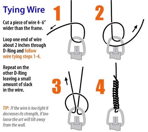 Picture Hanging Wire - Braided, Stainless Steel, and Vinyl Coated - Picture Hang Solutions Picture Hanging Wire Kids Artwork, How To Hang A Picture With Wire, How To Hang Posters Without Frames, Picture Wire Hanging, Wall Frames Ideas, Picture Rail Hanging, Frames Ideas, Hang Pictures, Picture Wire