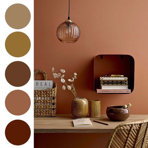 #interiordesign #interior #trend #colorpalette #içmimarlık #mood #moodboards #boards #fashiondesign Rust Office Decor, Warm Office Colors, Terracotta Mood Board, Terracotta Office, Autumn Interior Design, Wellbeing Space, Burnt Orange Decor, Terracotta Walls, Scandi Bedroom