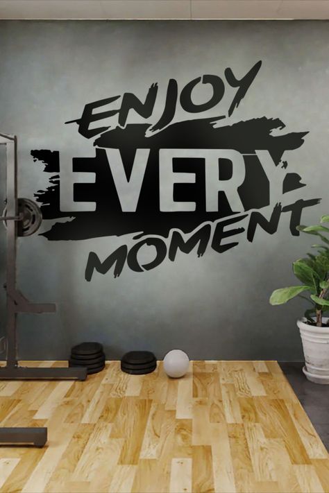 Enjoy Every Moment Workout Room Vinyls Gym Wall Quotes, Sport Facilities, Workout Room, Gym Wall, Enjoy Every Moment, Gym Decor, Workout Rooms, Wall Quotes, Wall Decal