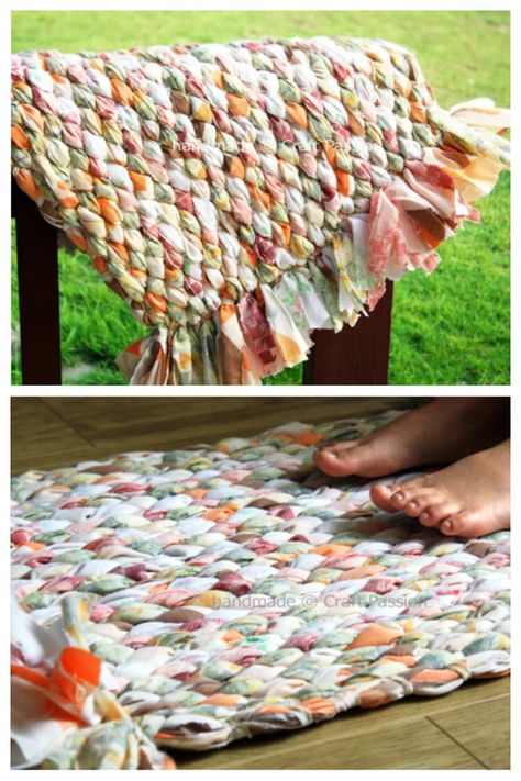 Fabric Woven Rag Rug DIY Tutorial | Fabric Art DIY Braided Rag Rug Tutorial, Woven Rag Rug, Fabric Art Diy, Rag Rug Diy, Rug Diy, Rag Rug Tutorial, Braided Rug Diy, Braided Rag Rugs, Crochet Rag Rug