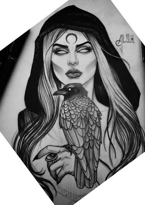 Kunst Tattoos, Tattoo Zeichnungen, Witch Tattoo, Goddess Tattoo, Men Tattoos, Creepy Tattoos, Medusa Tattoo, Tiny Tattoo, Spiritual Tattoos