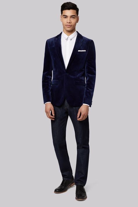 Suede Blazer Outfit, Blue Velvet Jacket, Suede Blazer, Mens Blazer Jacket, Velvet Clothes, Blazer Outfit, Slim Fit Jackets, Stylish Mens Outfits, Velvet Jacket