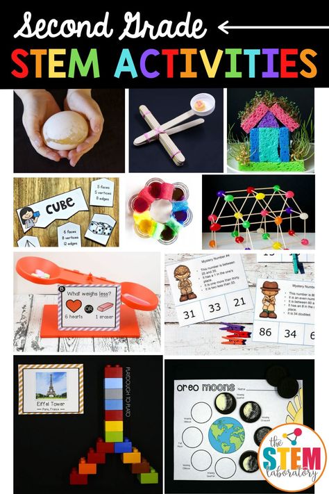 Our STEM activities make lesson planning so much easier! Here is a list of STEM activities for kids in second grade. Add these to STEM centers, science units, or have fun at home with your toddler! Second Grade Stem Bins, Stem 2nd Grade, Stem Activities Elementary 2nd Grade, Stem Activities For 2nd Grade, Stem Lesson Plans Elementary, Third Grade Stem Activities, Crafts For Elementary Kids, Stem Worksheets, Makerspace Classroom