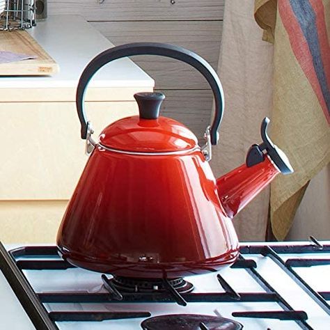 Le Creuset Kone Stove-Top Kettle with Whistle, Suitable for All Hob Types Including Induction and Cast Iron, Enamelled Steel, Capacity: 1.6 L, Cerise, 92000200060000 : Amazon.co.uk: Home & Kitchen Le Creuset Kettle, Aga Cooker, Induction Stove, Kitchen Diner, Cookware Set, Le Creuset, Little Houses, Ergonomic Handle, Stove Top