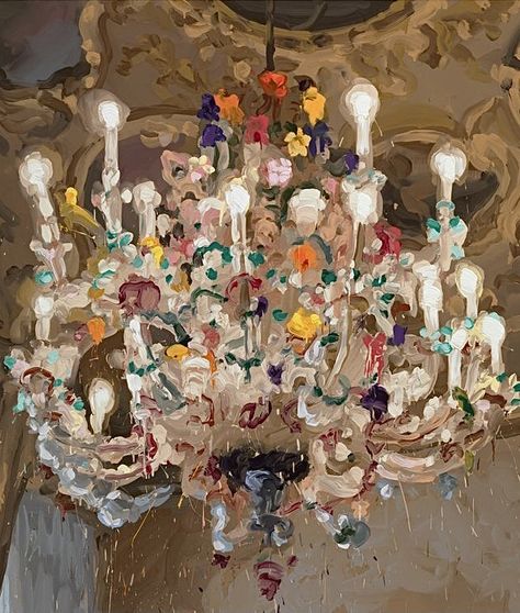 Chandelier Painting, Illustration Kunst, Arte Inspo, Art And Illustration, Pretty Art, Painting Inspiration, Aesthetic Art, Art Sur Toile, Art Inspo