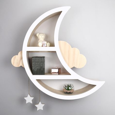 Unique Baby Furniture, Nursery Furniture Ideas, Painted Baby Furniture, Modern Baby Furniture, Moon Shelf, Baby Nursery Diy, Baby Nursery Inspiration, Girl Nursery Room, Nursery Room Design