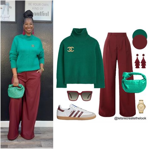 Burgundy x Green - 4 Outfit Ideas 🍷🌲 Burgundy is one of the IT colors for fall! It’s one of my favorite colors for fall as well. Today I will be sharing some of my favorite colors to pair burgundy. First up is shades of green. Here are four different shades of green to try pairing with burgundy. Save this post for style inspo and look in your closet to see if you have any of these colors and try pairing them together to maximize your wardrobe! Which shade of green is your favorite to pair w... Burgundy Fall Outfits, Plum Pants, Pink And Burgundy, Different Shades Of Green, Weekend Wardrobe, Everyday Outfit, Fall Fashion Outfits, Rose Pink, Shades Of Green