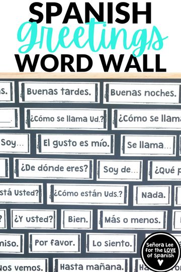 greetings vocabulary in Spanish posted on a bulletin board Resources Bulletin Board, Spanish Word Wall, Spanish Classroom Decor, Lesson Plan Template Free, Vocabulary Word Walls, Spanish Greetings, Middle School Activities, Classroom Lesson Plans, Middle School Spanish