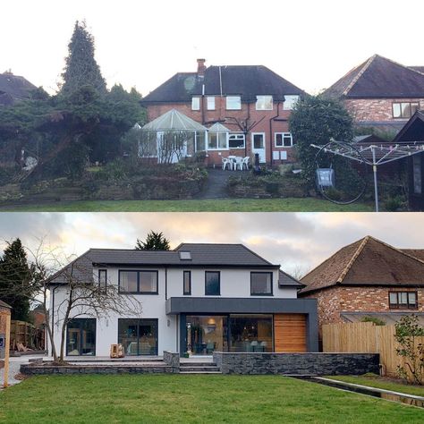 Jackson-Crane on Instagram: “This is some transformation! Here’s a before and after of our West Bridgford project that has recently completed. It has been a pleasure…” Renovation Before And After, Uk Renovation, House Investment, Exterior House Remodel, Dream Future, House Extension Design, Extension Designs, House Extension, Exterior Remodel