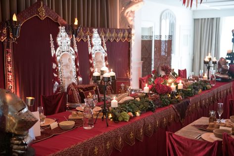 Medieval Wedding Decorations, Castle Wedding Ideas, Castle Vbs, Lake Wedding Ideas, Medieval Wedding Theme, Feast Ideas, Medieval Banquet, Dinner Theater, Wedding Feast