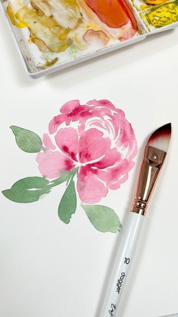 Emma Jane Lefebvre on Instagram: "Dagger brushes are new to me, but I think I’ve found the perfect way to paint a peony with it! Brush: @craftamo (only available in subscription boxes) Paint: Winsor & Newton professional Paper: @etchr_lab #watercolourflowers #watercolor #beginnerwatercolor" Emma Lafebre Watercolor, Emma Lefebvre Watercolor, Emma Jane Lefebvre Watercolor, Loose Florals, Loose Watercolor Flowers, Emma Jane, Watercolor Beginner, Watercolor Flowers Tutorial, Flowers Tutorial