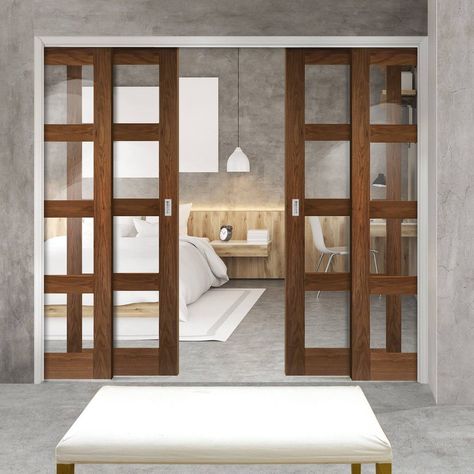 Sliding Doors Internal, Door Dividers, Wooden Sliding Doors, Internal Glass Doors, Sliding Door Design, Room Divider Doors, Wooden Door Design, Living Room Partition Design, Room Partition Designs