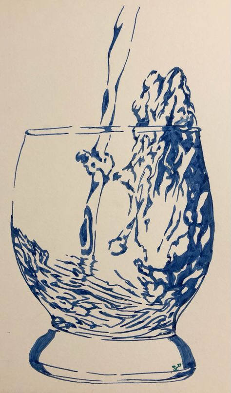 Fountain pen drawing Fountain Pen Drawing Sketching, Fountain Pen Art, Art Brainstorm, Fountain Pen Drawing, Blue Fountain, Pen Art Drawings, Folk Style, Drawing Ink, Ink Drawings