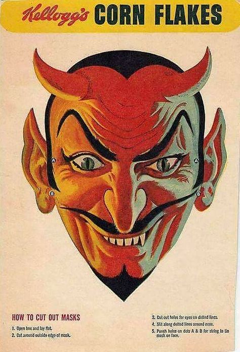 Jacque on Twitter: "… " Devil Mask, Arte Inspo, Foto Art, Diabolik, Horror Art, Halloween Art, Vintage Advertisements, Vintage Halloween, Vintage Illustration