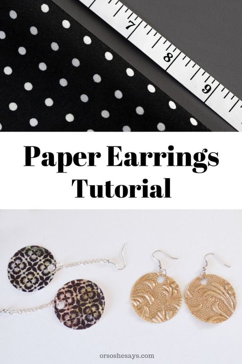 Tissue Paper Earrings, How To Make Paper Earrings Diy Jewelry, Earrings Paper, Art And Craft Ideas, Paper Bead Jewelry, Crafts Cards, Paper Earrings, Earring Tutorial, Paper Jewelry