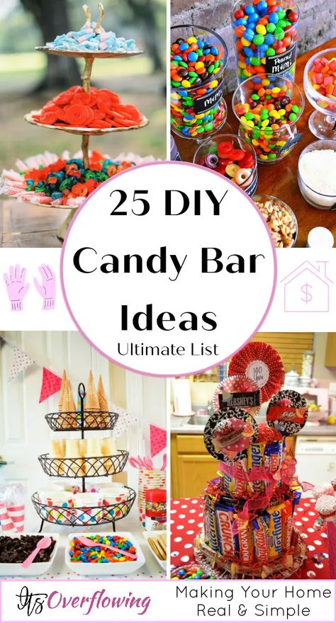 Cute Candy Table Ideas, Candy Bar Buffet Ideas, Candy Buffet Tables Ideas, Easy Candy Table Ideas, Lolly Bar Birthday, Candy Tables For Weddings, Candy Bar Set Up Display, Candy Bar At Wedding Reception, Wedding Candy Table Ideas Receptions