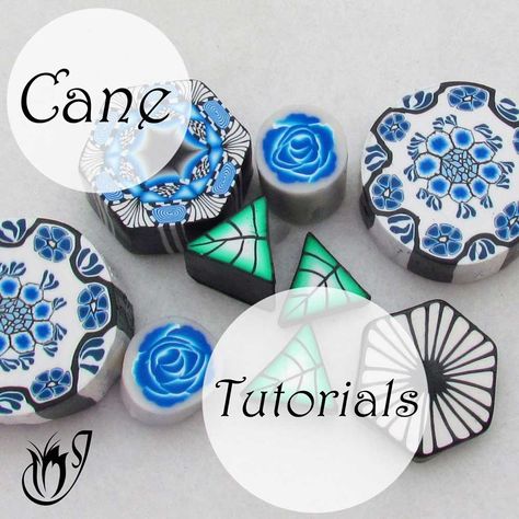 A wide variety of video tutorials on polymer clay canes, with step by step instructions. Achieve success in every cane you try, from basic Ikats to advanced flowers. Polymer Clay Canes Tutorials, Polymer Clay Beads Diy, Polymer Clay Kunst, Crea Fimo, Polymer Clay Cane Tutorial, Clay Cane, Clay Canes, Polymer Clay Jewelry Tutorials, Polymer Clay Ornaments