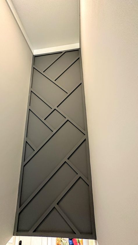 Adding an Accent Wall to a Stairway Landing = 🔥 #theboardroomaccentwalls #accentwall #atlanta #stairwaylanding #atlantadesigner #accentwallideas | theboardroomaccentwalls | sickickmusic · Original audio Partial Wall Accent Ideas, Basement Staircase Accent Wall, Kitchen Staircase Ideas, Stair Wall Ideas Front Entry, 1x1 Accent Wall, Stair Wall Decorating Ideas Modern, Accent Wall Ideas Stairs, Entry Way Accent Wall Wood, Accent Wall Above Stairs