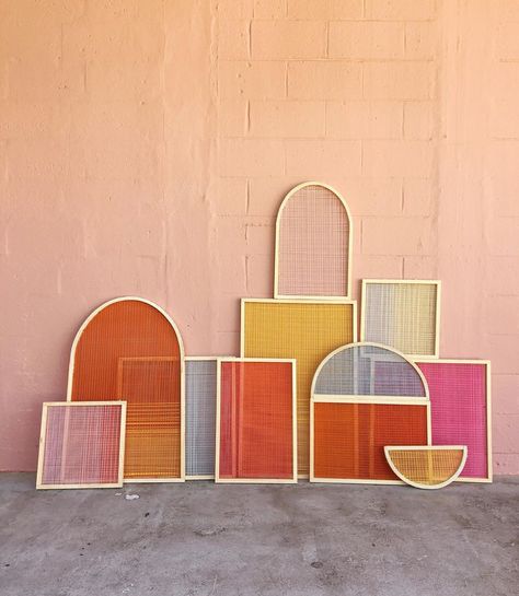 Hayley Sheldon on Instagram: “Woven screens all lined up and waiting to be installed earlier today @thestationwpb. Lots of yarn and a few thousand drilled holes. 🙃You…” Wallpaper Inspiration, Wallpaper Vintage, Glitch Art, Color Inspo, Design Milk, New Wall, Color Textures, Diy Wall Art, Diy Wall