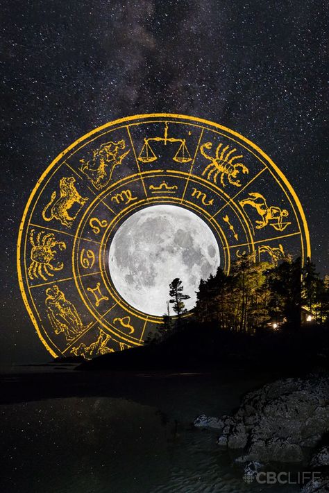 collage of a lake at night with a starry night sky above it. an illustrated wheel of zodiac signs sits in the middle of the image, behind the silhouettes of some trees. a full moon sits in the middle of the wheel. Astrology Map, Astrology Tattoo, Astrology Meaning, Astrology Planets, Astrology Books, Weekly Horoscope, Astrology And Horoscopes, Horoscope Gemini, Your Horoscope