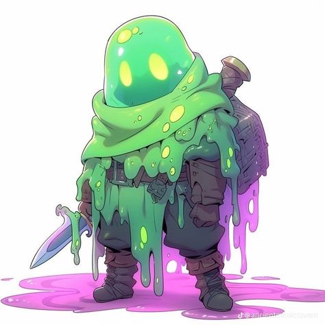 Artificer Homonculus Servant, D&d Character Inspiration, Slime Fantasy Art, Plasmoid Dnd Character Art, Plasmoid Dnd Art, Slime Character Art, Slime Creature, Slime Character, Arte 8 Bits