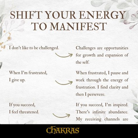 How To Shift Energy, How To Shift Your Energy, Calling Back Your Energy, Affirmation Statements, Energy Shift, Villain Era, Internal Energy, Energy Activities, Energy Cleansing