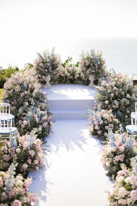 Ocean View Wedding, Romantic Wedding Receptions, Rustic Wedding Decorations, Wedding Ceremony Ideas, Wedding Day Inspiration, Wedding Stage Decorations, Pastel Wedding, Desi Wedding, Mod Wedding