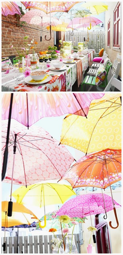 Brooklyn Limestone: Floating Umbrella Garden Party Inspiration Umbrella Baby Shower, Tafel Decor, Party Deco, Pretty Party, Garden Parties, Outdoor Party, Party Inspiration, Party Planner, Party Event