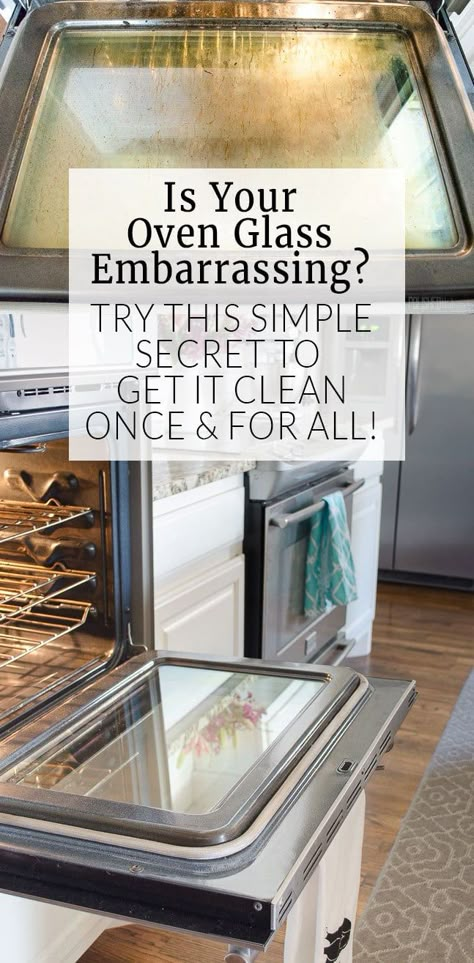 Cleaning oven glass doesn't have to take all day! This NO CHEMICAL tip is so simple, I wish I would have thought of it! Cleaning Oven Glass, Cleaning Oven, Handy Gadgets, Homemade Toilet Cleaner, Cleaning Painted Walls, Deep Cleaning Tips, Oven Cleaning, Household Cleaning Tips, Cleaning Recipes