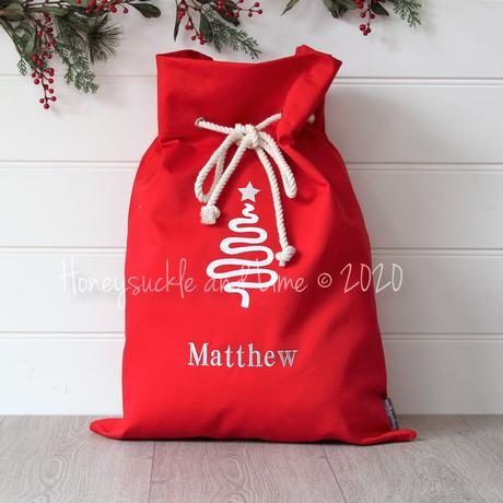 Red Tree Christmas, Burlap Ornaments, Christmas Goodie Bags, Personalized Letters From Santa, Santa Sacks, Personalised Santa Sacks, Gift Sack, Christmas Decorations For Kids, Christmas Sack