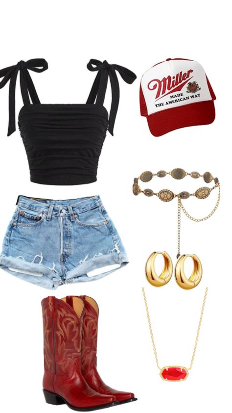 Zach Bryan concert outfit idea  #zachbryan #countryconcert #countryfestival #festivalseason #country #outfitinspo #countryfest Luke Bryan Concert Outfit, Country Fest Outfits, Zach Bryan Concert Outfit, Zach Bryan Concert, Country Festival Outfit, Luke Bryan Concert, Cowgirl Style Outfits, Concert Outfit Summer, Fest Outfits