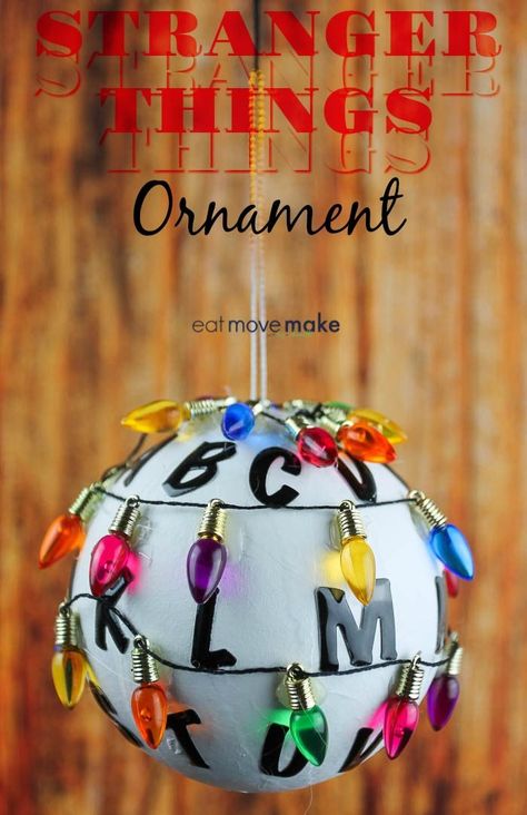 Make this DIY Stranger Things ornament to show your enthusiasm for Stranger Things on Netflix and/or decorate your Christmas tree with a Stranger Things Christmas ornament! #ChristmasOrnament #DIYStrangerThings #StrangerThings #StrangerThingsDecorations #StrangerThingsParty Stranger Things Christmas, Nerdy Christmas, Geek Christmas, Traditional Christmas Ornaments, Geek Diy, Stranger Things Halloween, Tree Themes, Xmas Diy, Christmas Ornaments Gifts