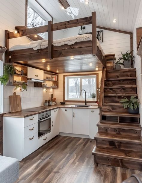 Two Bed Tiny House, Loft Type House Small Spaces, Bed Tiny House, Loft Type House, Loft Type, A Breath Of Fresh Air, Breath Of Fresh Air, Tiny Home, Small House Design