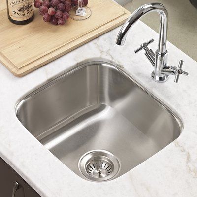 Houzer Club 17.94" L x 16.25" W Undermount Square Bar Sink Undermount Stainless Steel Sink, Bar Prep, Apron Sink Kitchen, Prep Sink, Undermount Sinks, Square Bar, Stainless Steel Sink, Prep Kitchen, Bar Sink