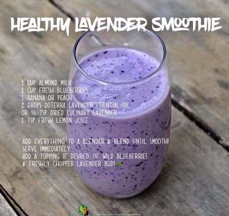 Lavender Smoothie, Lavender Honey Ice Cream, Smoothie Shop, Culinary Lavender, Smoothie Drink Recipes, Healthy Drinks Smoothies, Milk Recipes, Health Drink, Smoothie Drinks