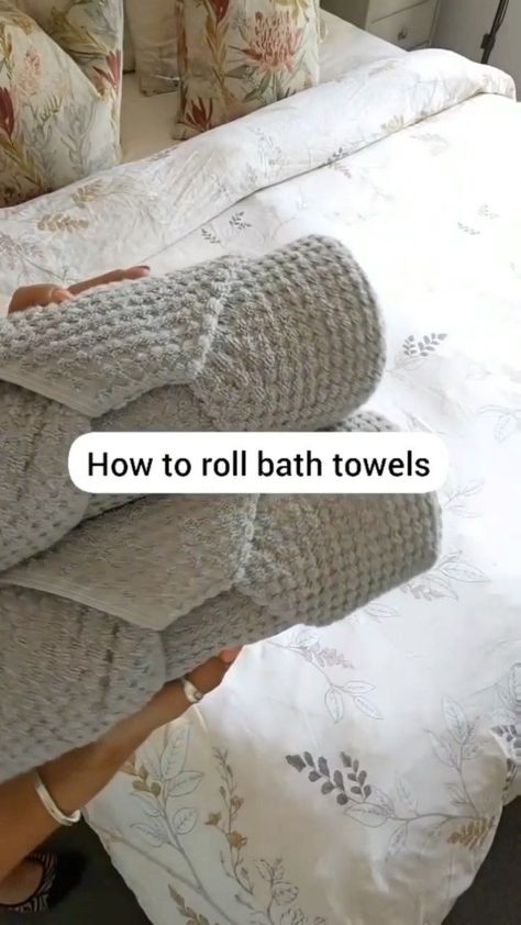 thatorganizedhome on Instagram: How to roll bath towels 🛀Save this great organizing idea❤️ C… in 2022 | How to roll bath towels, Folding bath towels, Bathroom organization Roll Bath Towels, How To Roll Bath Towels, Towel Display, Folding Towels, Bathroom Towel Decor, How To Roll, How To Roll Towels, How To Fold Towels, Towel Decor