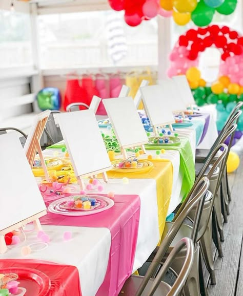 Birthday Paint Party, Paint Birthday Party, Art Themed Party, Art Party Ideas, Kids Painting Party, 7th Birthday Party Ideas, Painting Birthday Party, 5th Birthday Ideas, Birthday Painting