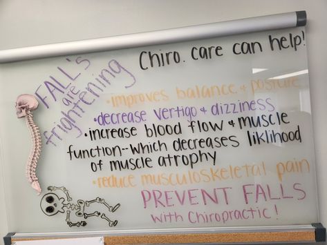 September Chiropractic Boards, Chiropractic Office Decor, Chiropractic Quotes, Raking Leaves, White Boards, Muscle Atrophy, Musculoskeletal Pain, Fall Prevention, Post Ideas