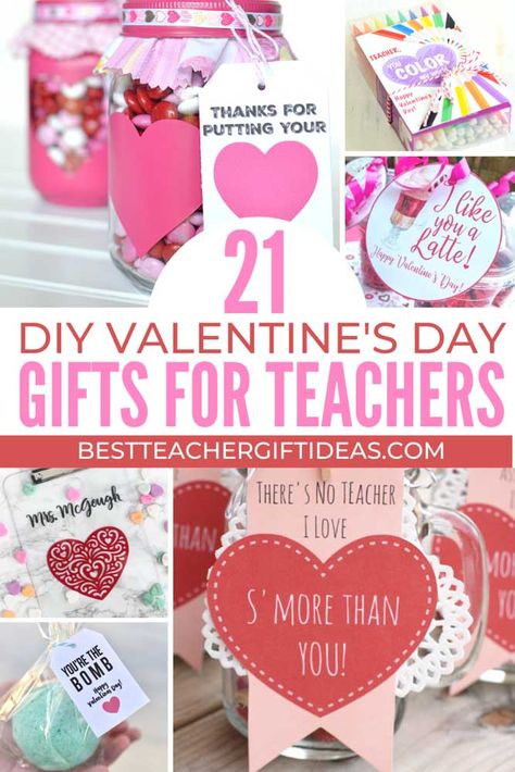 Say thank you to a teacher with these cute Valentines Day gifts for teachers. Easy DIY teachers gifts they will love. #valentinesday #teachersvalentinedaygift #teachersvalentinegift #valentinesforteachers Easy Teacher Valentines Day Gifts, Simple Valentines Gifts, Gift Ideas For Teachers, Ideas For Teachers, Teacher Valentine Gifts, Valentines Gift Bags, Valentine's Day Gift Ideas, Teachers Diy, Easy Bake