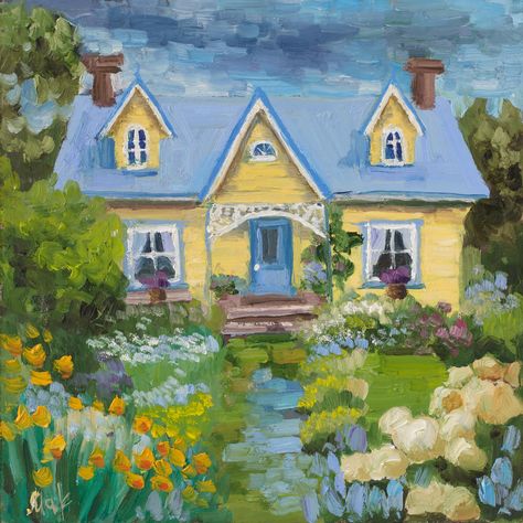 Personalised House Portrait Oil Painting Custom New Home Gift Original Wall Art Housewarming Gift  Venue Drawing Our First Home Realtor Gift by NatalyMakStudio on Etsy Paintings Of Houses, Painting Of House, Neighborhood Logo, House For An Art Lover, Paint House, Portrait Oil Painting, Seascape Wall Art, Our First Home, House Portrait