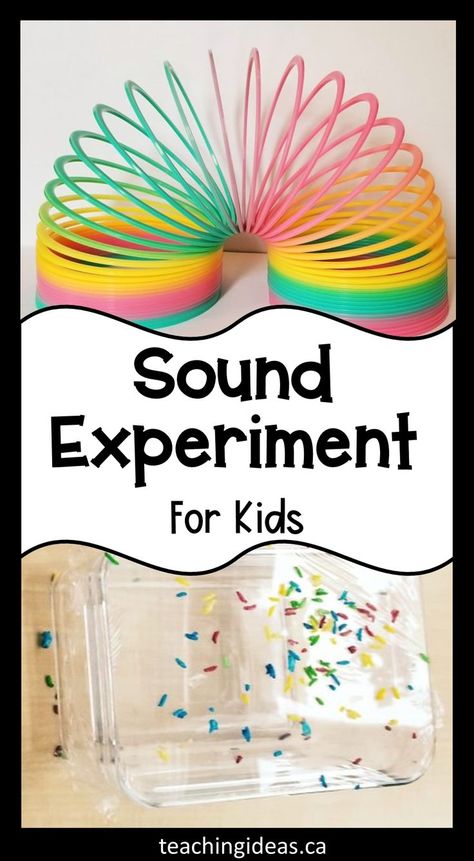 Curious how sound travels?  Try out this simple sound waves experiment for kids so they can understand how sound travels and how they hear.  #soundwaves #stem #stemactivitieselementary Science Of Sound Experiments, Sound Experiments For Kids, Waves Experiment, Treasured Vbs, Simple Stem Challenges, Activities For Kindergarten Children, Sound Experiments, Stem Activities Kindergarten, Music Science